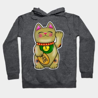 Cute Maneki Neko Lucky Cat For Wealth Hoodie